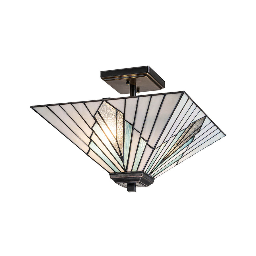Suspension Alderley 2 lumières bronze, verre