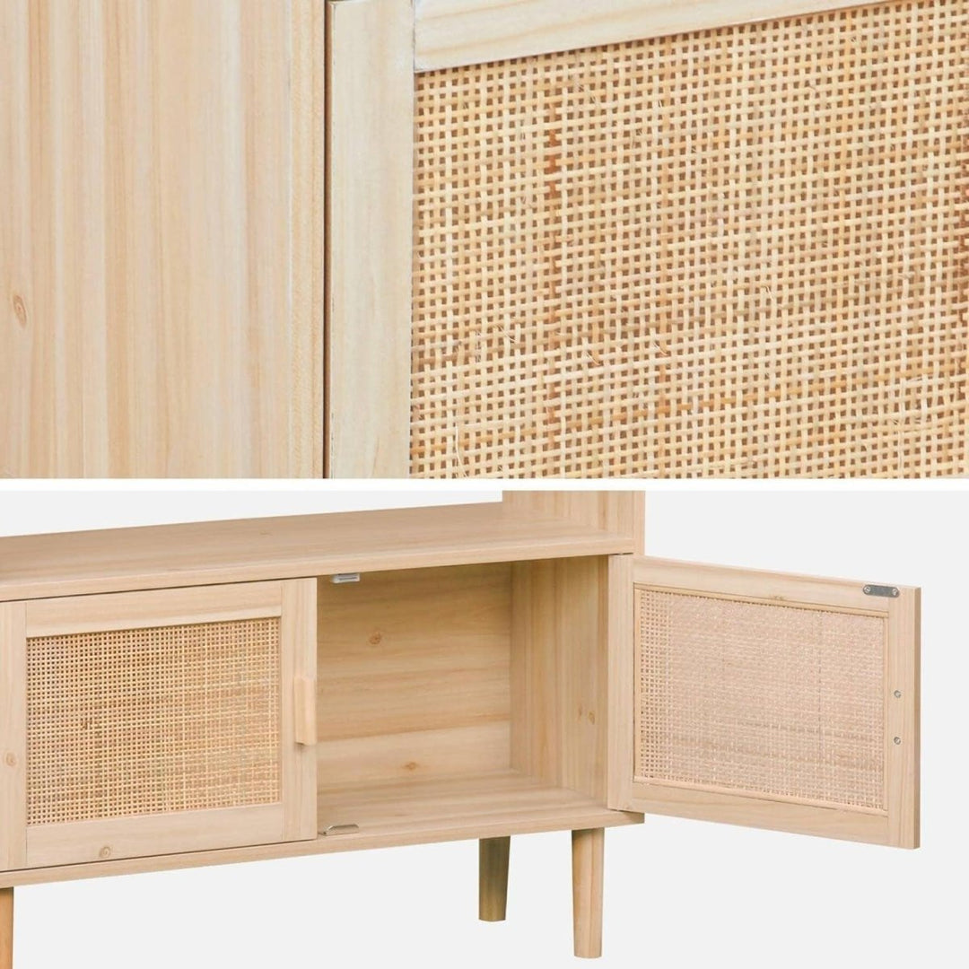 Étagère Bibliothèque Bois Cannage | Dôme - Designix Bibliothèque