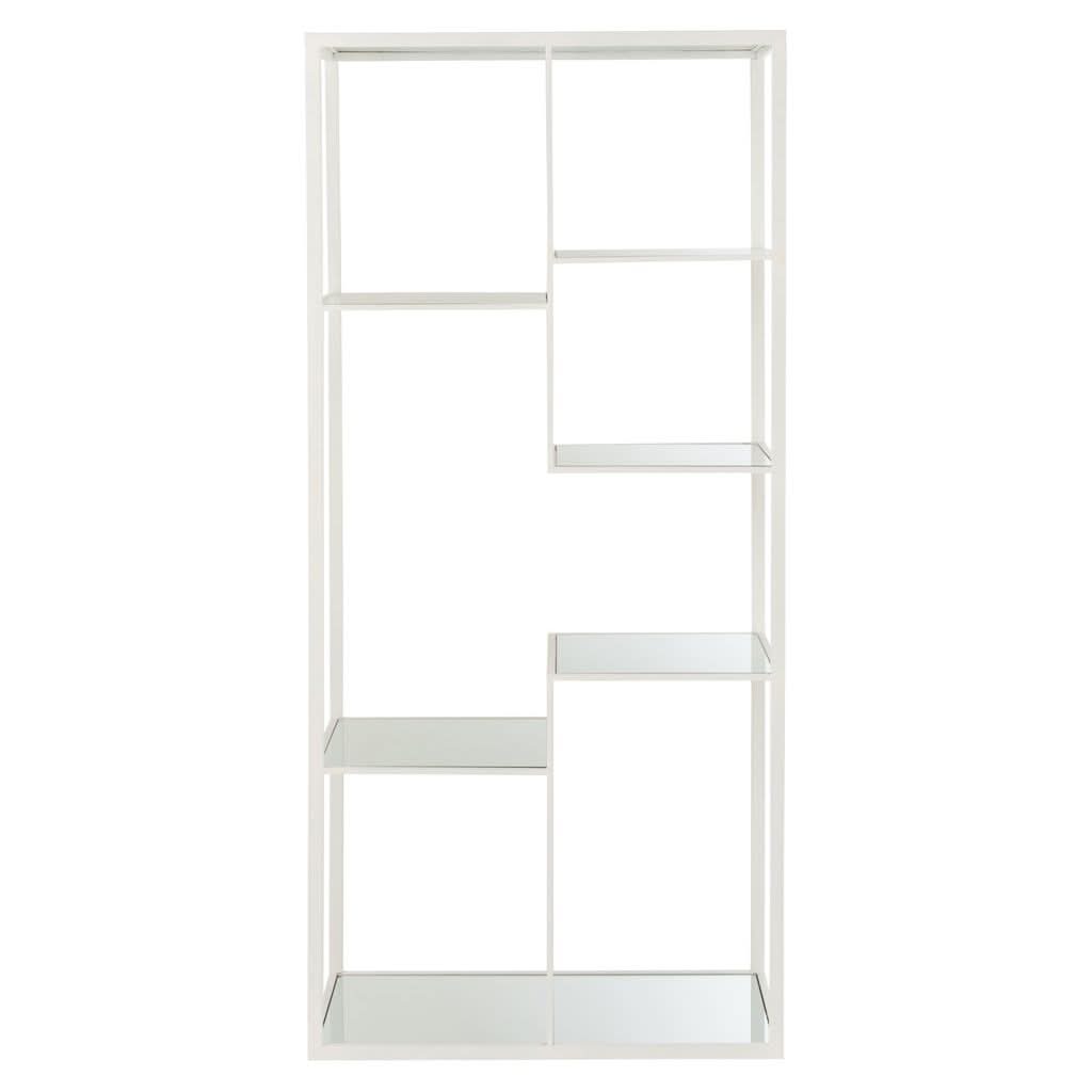 Étagère Métal Verre Blanche 5 Rayons - Designix