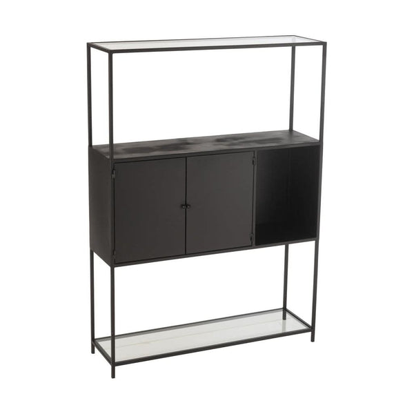 Étagère Métal Verre Noir Design