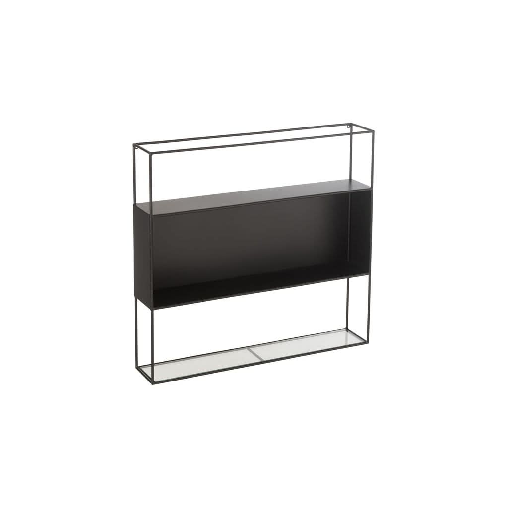 Étagère Métal Verre Noir Moderne - Designix
