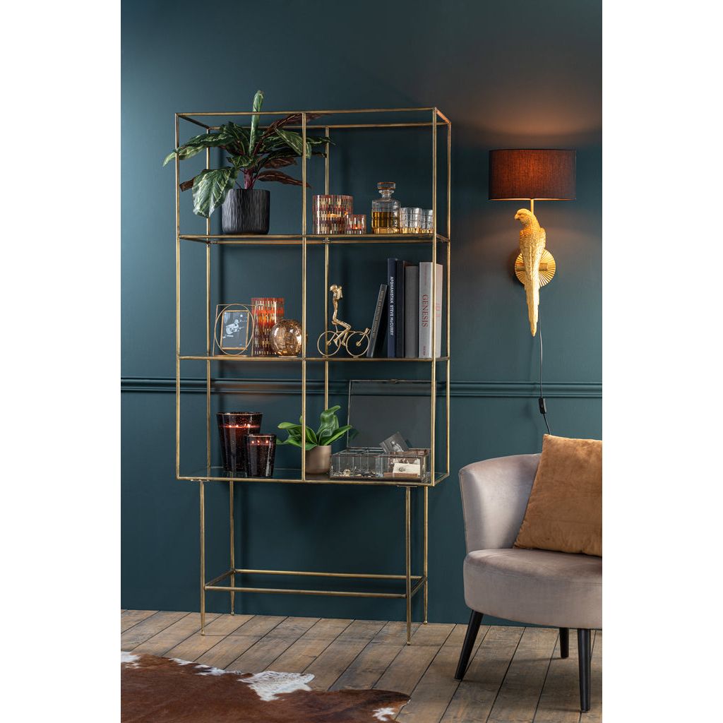 Étagères Dorées Métal Verre - Designix