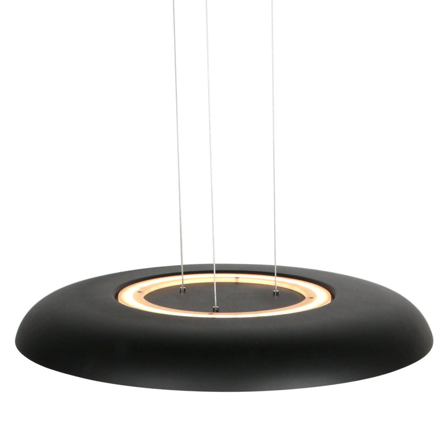 Suspension led salle à manger, abat-jour noir mat à intérieur doré réglable | Veil