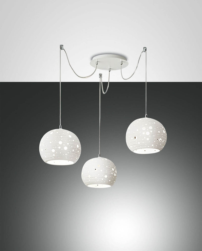 Suspension Corvara 3 lumières blanche