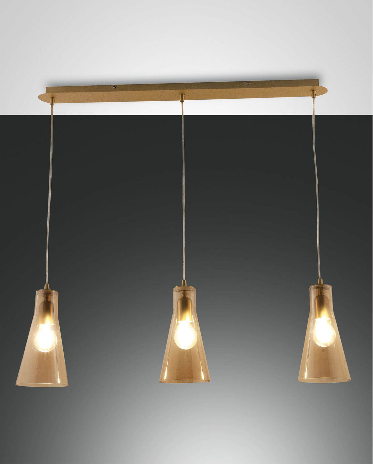 Suspension Dafne 3 lumières laiton