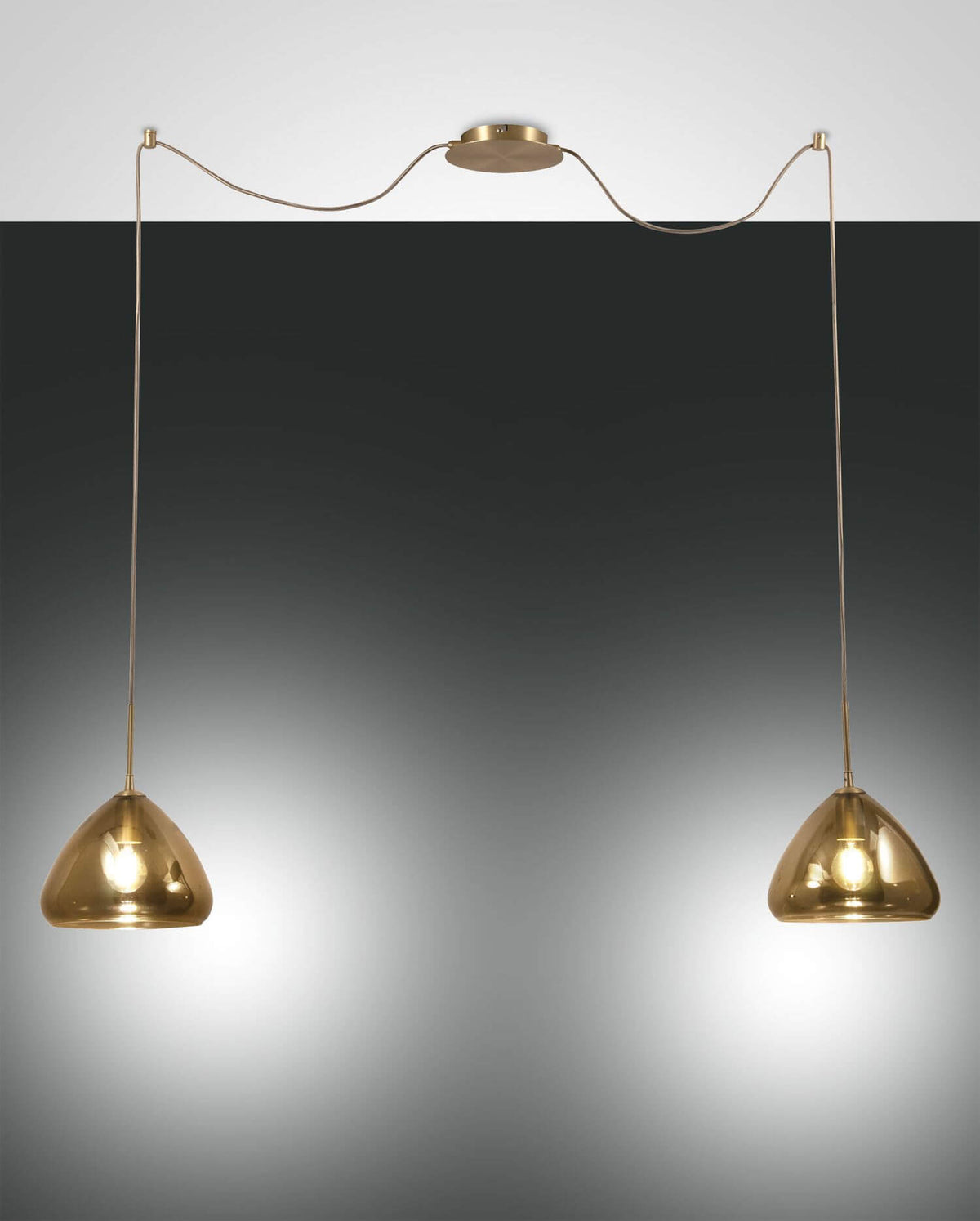 Suspension Glow 2 lumières laiton