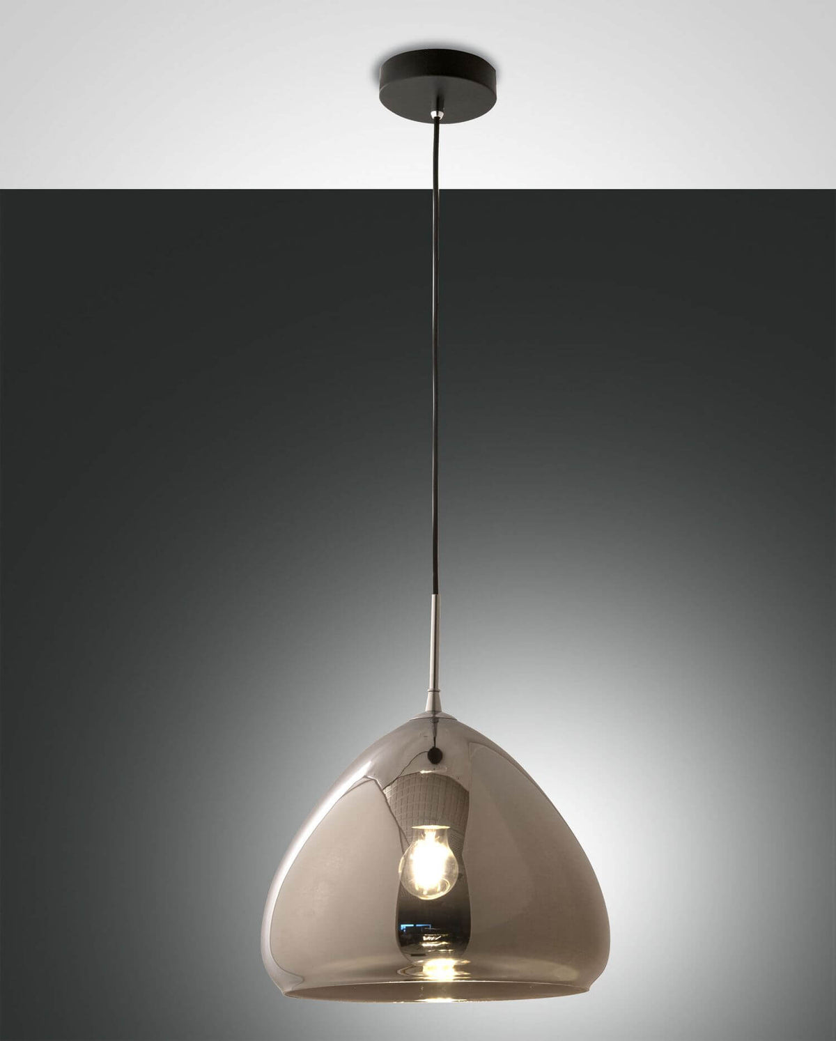 Suspension Glow chromée, Ø 35 cm