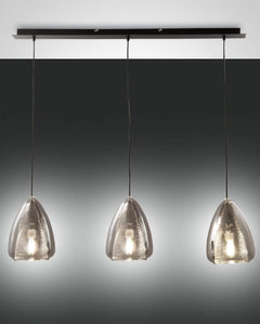 Suspension Britton 3 lumières grise