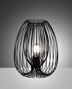 Lampe à poser Camp noire, Ø 25 cm