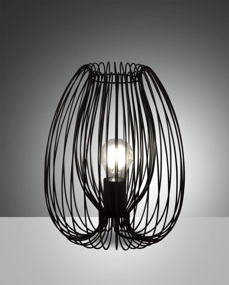 Lampe à poser Camp noire, Ø 25 cm