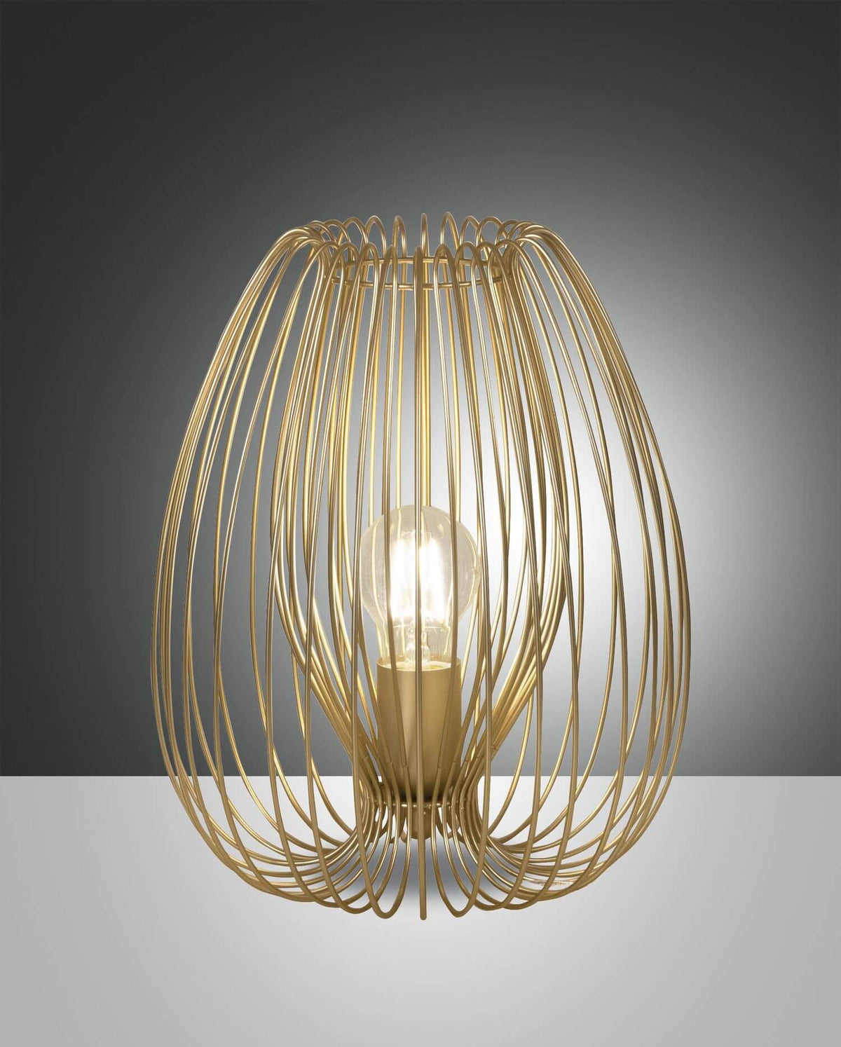 Lampe à poser Camp dorée, Ø 25 cm