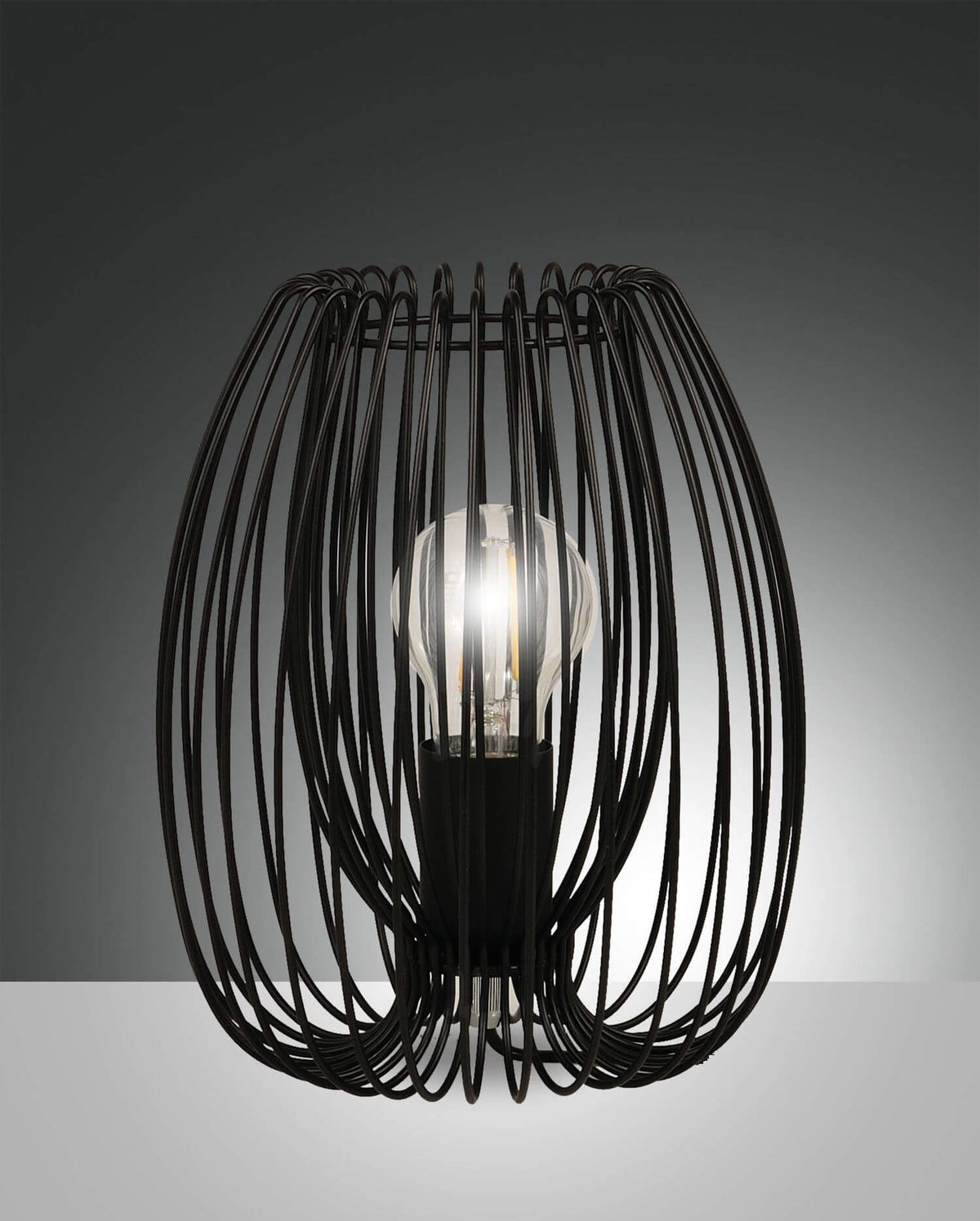 Lampe à poser Camp noire, Ø 20 cm