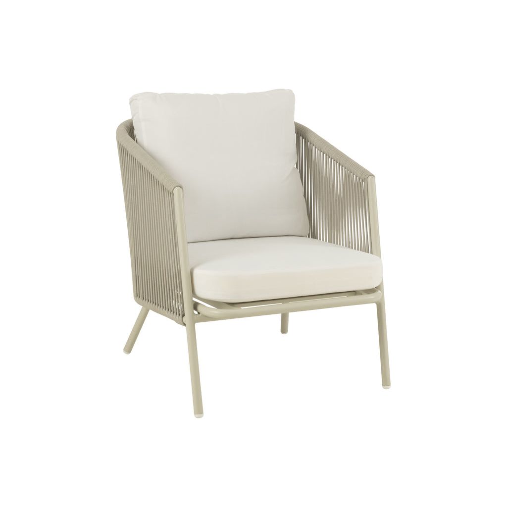 Fauteuil Métal Corde Gris | Urie - Designix Fauteuil