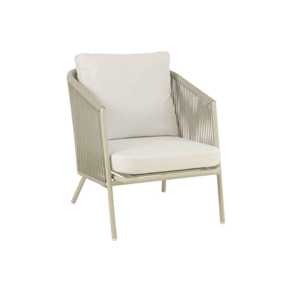 Fauteuil Métal Corde Gris | Urie - Designix Fauteuil