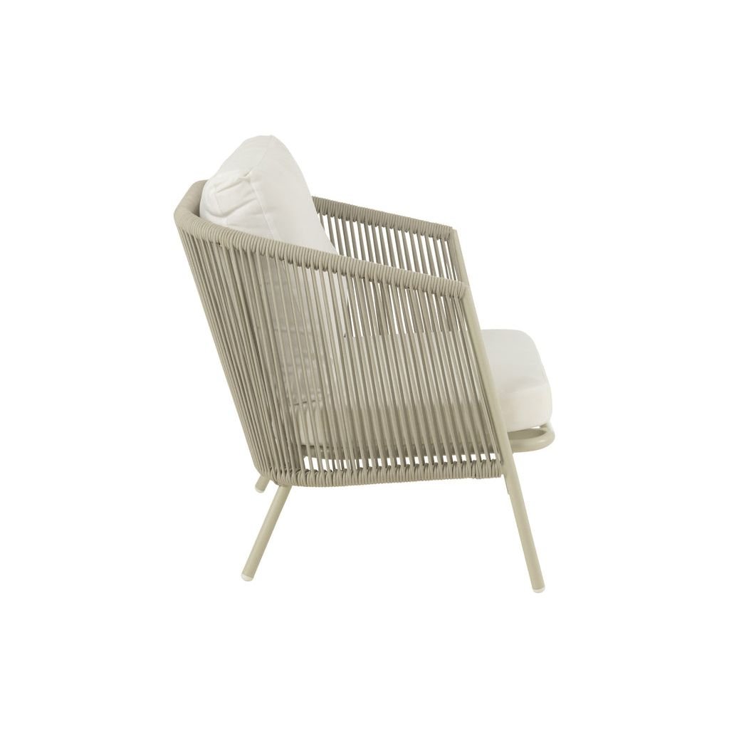 Fauteuil Métal Corde Gris | Urie - Designix Fauteuil