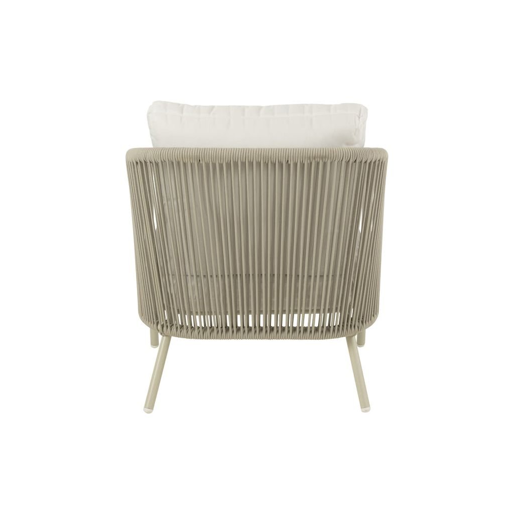 Fauteuil Métal Corde Gris | Urie - Designix Fauteuil