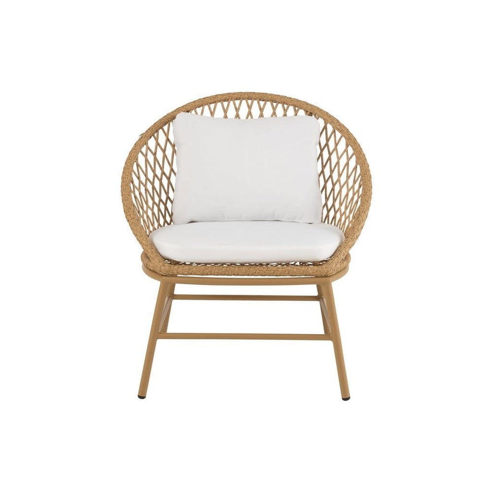 Fauteuil Métal Roseau Beige | Mony - Designix Fauteuil