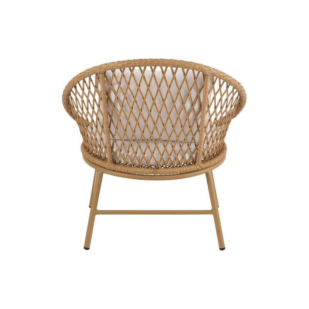 Fauteuil Métal Roseau Beige | Mony - Designix Fauteuil