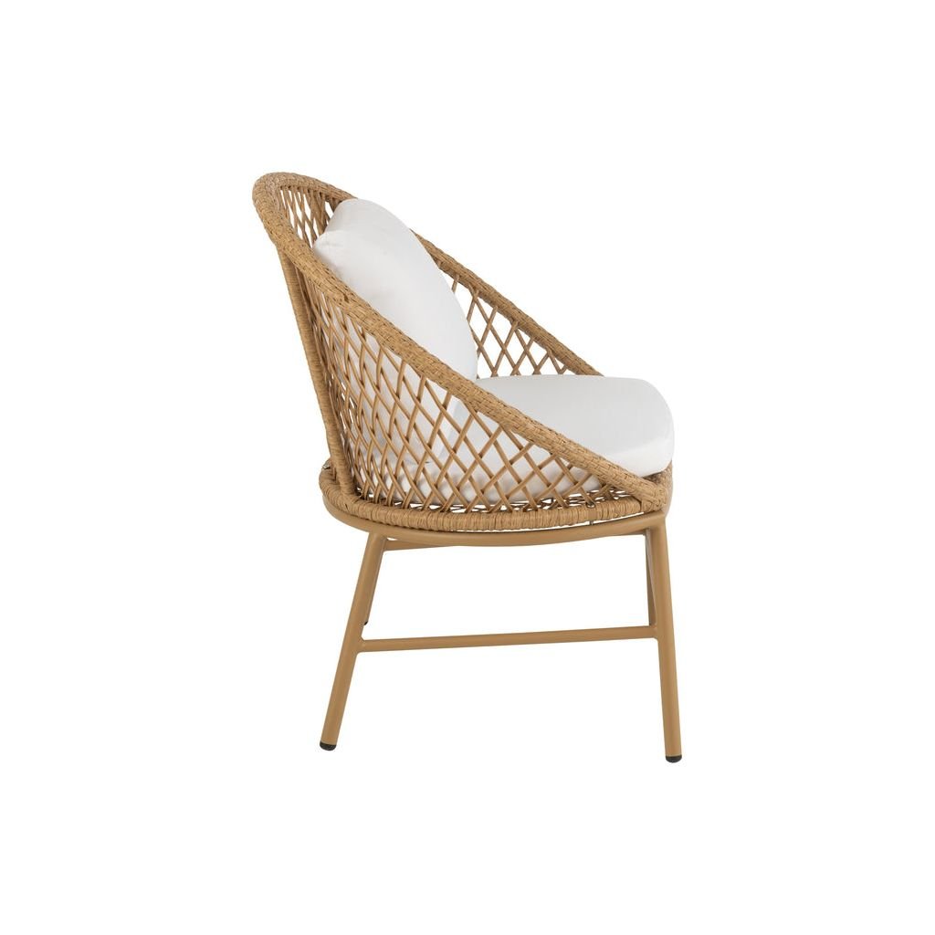 Fauteuil Métal Roseau Beige | Mony - Designix Fauteuil