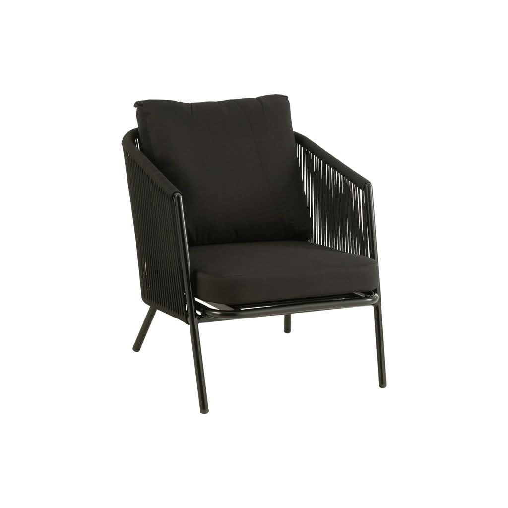 Fauteuil Noir Métal Coussins | Alie - Designix Fauteuil
