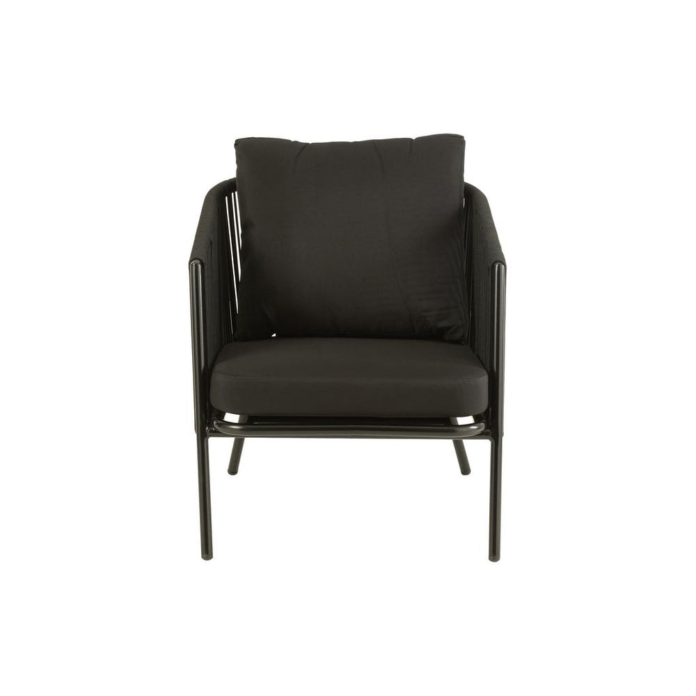 Fauteuil Noir Métal Coussins | Alie - Designix Fauteuil