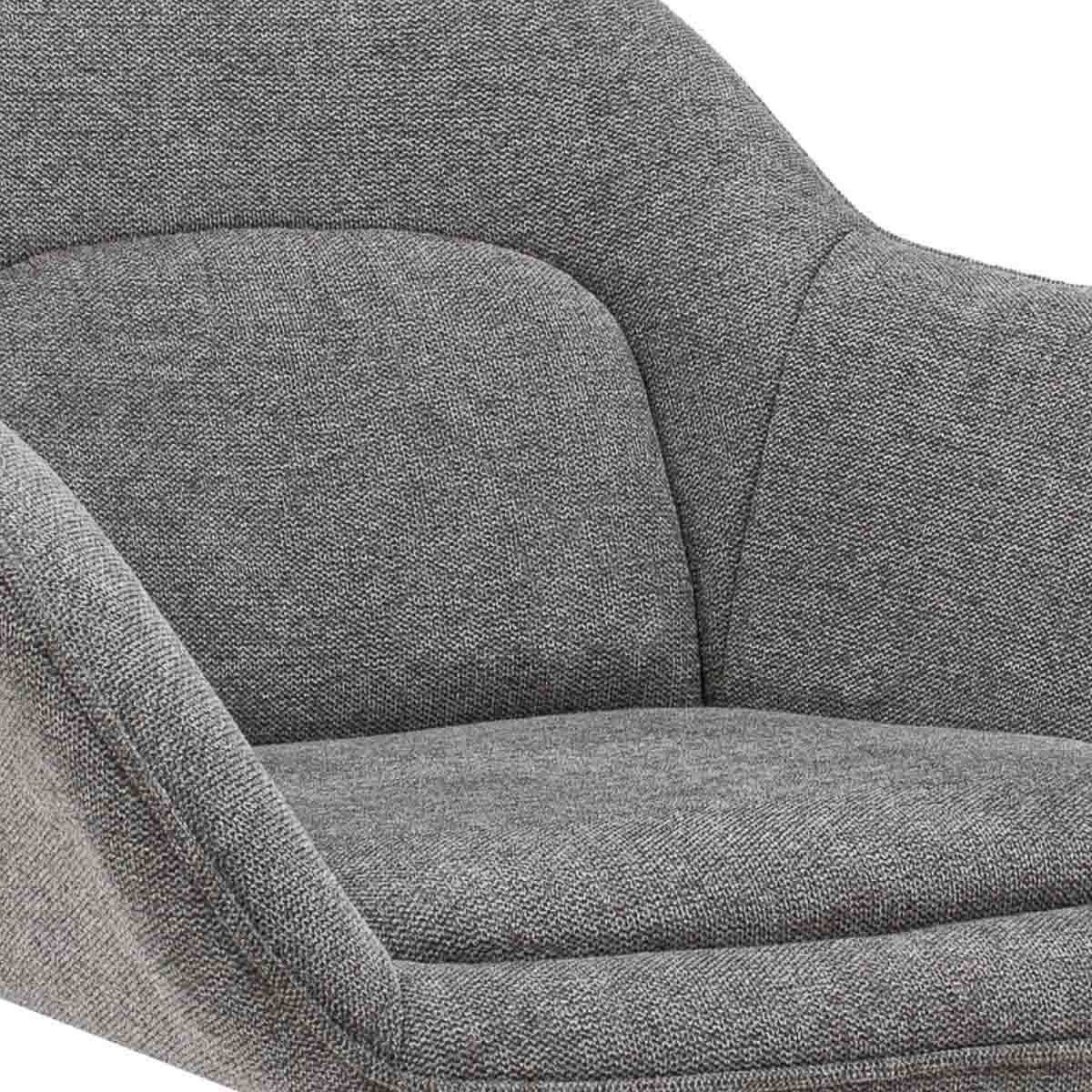 Fauteuil Pivotant Gris Foncé, Tissu Texturé, Assise Et Dossier Rembourrés | LUXA - Designix
