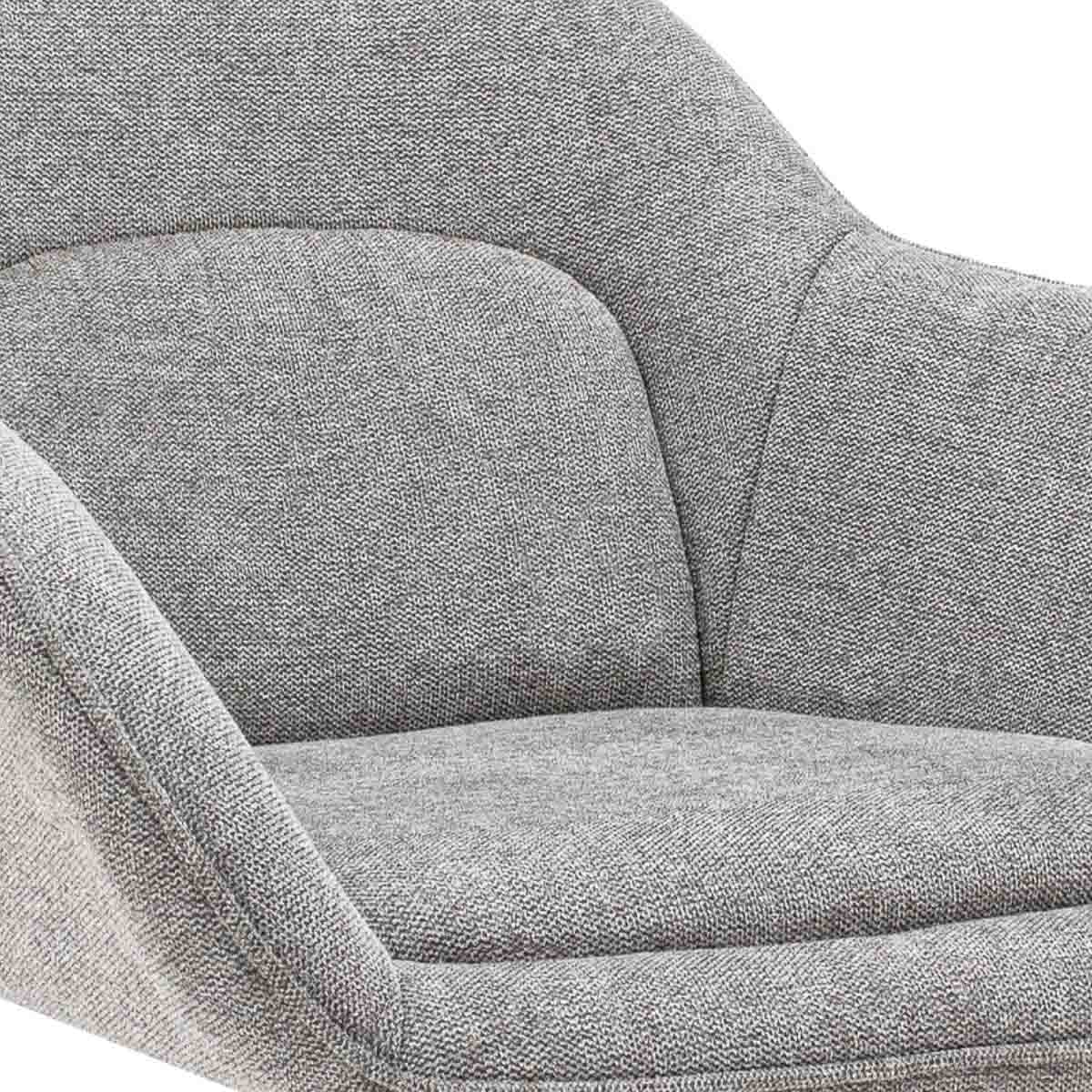 Fauteuil Pivotant Gris Texturé Confortable Avec Rembourrage Doux | VELA - Designix