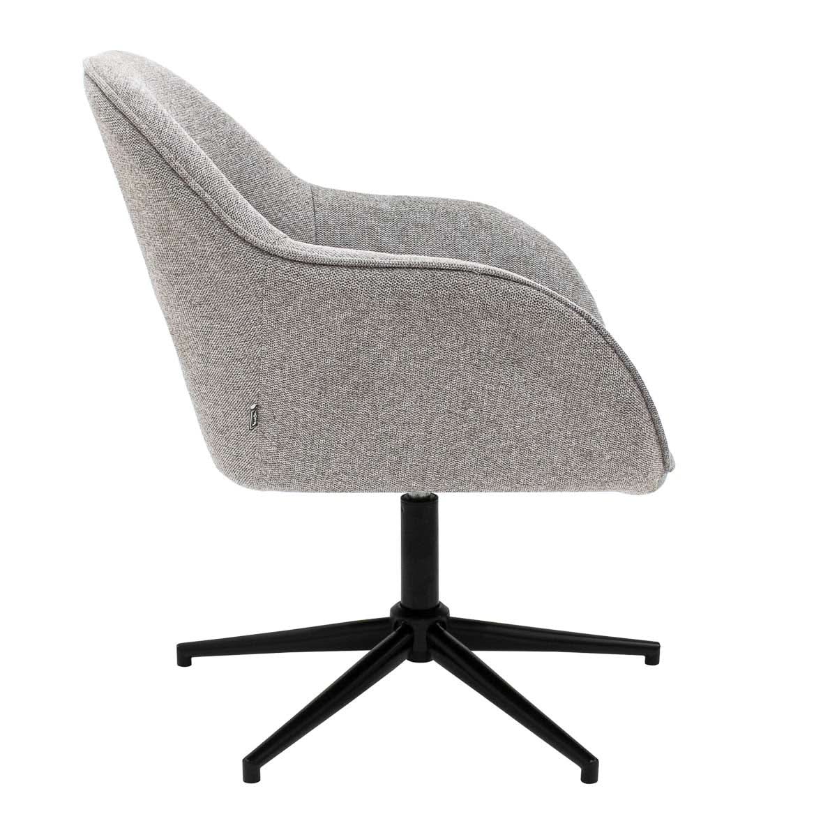 Fauteuil Pivotant Gris Texturé Confortable Avec Rembourrage Doux | VELA - Designix