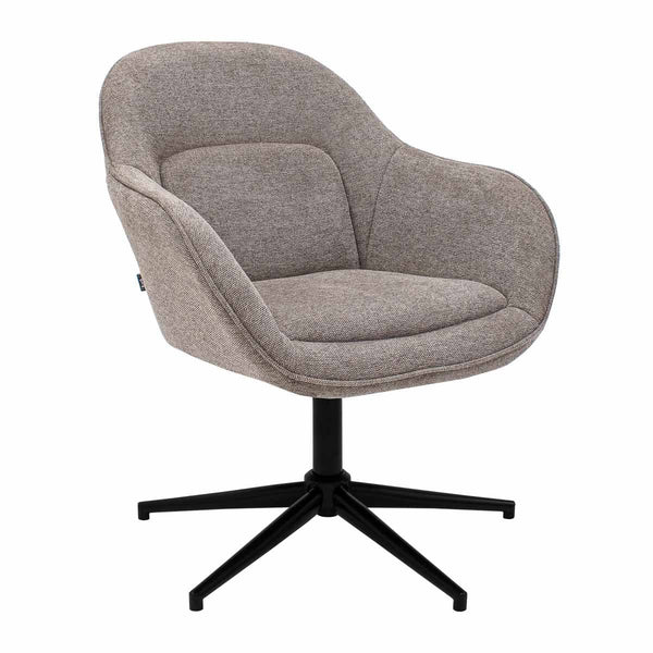 Fauteuil Pivotant Taupe Confortable Et Design Pour Salon | LUXA