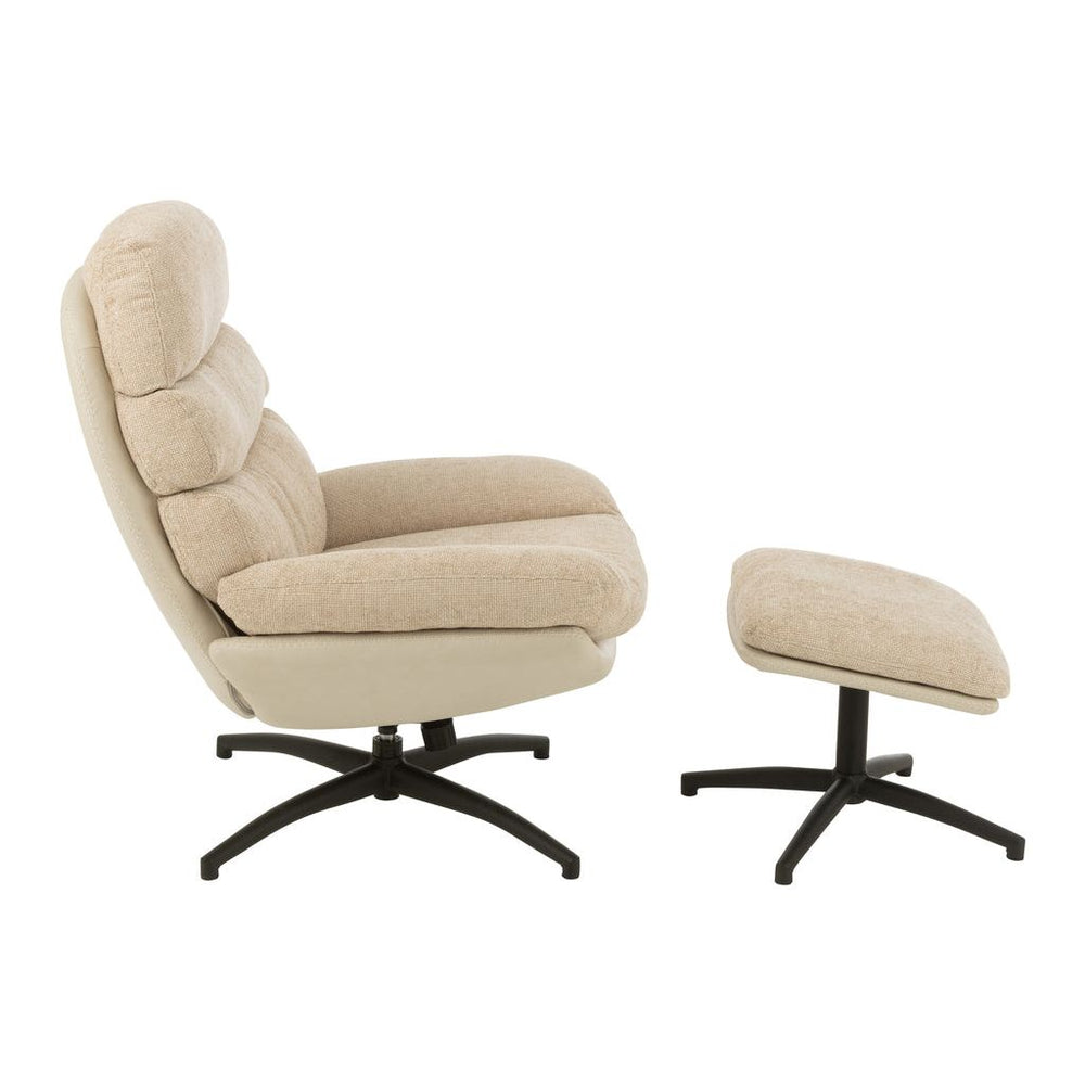Fauteuil Relax Métal Gris et Noir | Vela - Designix Fauteuil