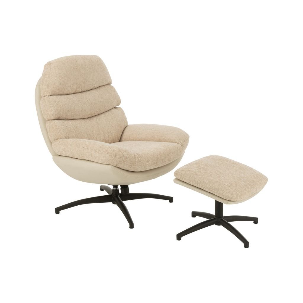 Fauteuil Relax Métal Gris et Noir | Vela - Designix Fauteuil
