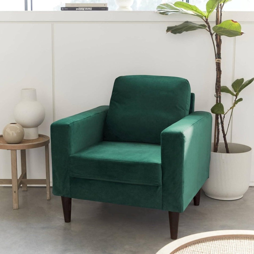 Fauteuil Scandinave Velours Vert | Icône - Designix Fauteuil