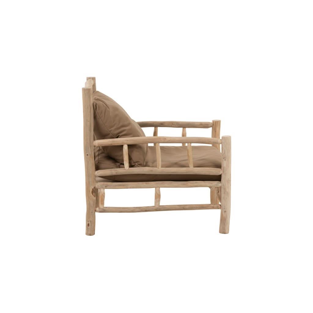 Fauteuil Teck Textile Naturel | Helo - Designix Fauteuil