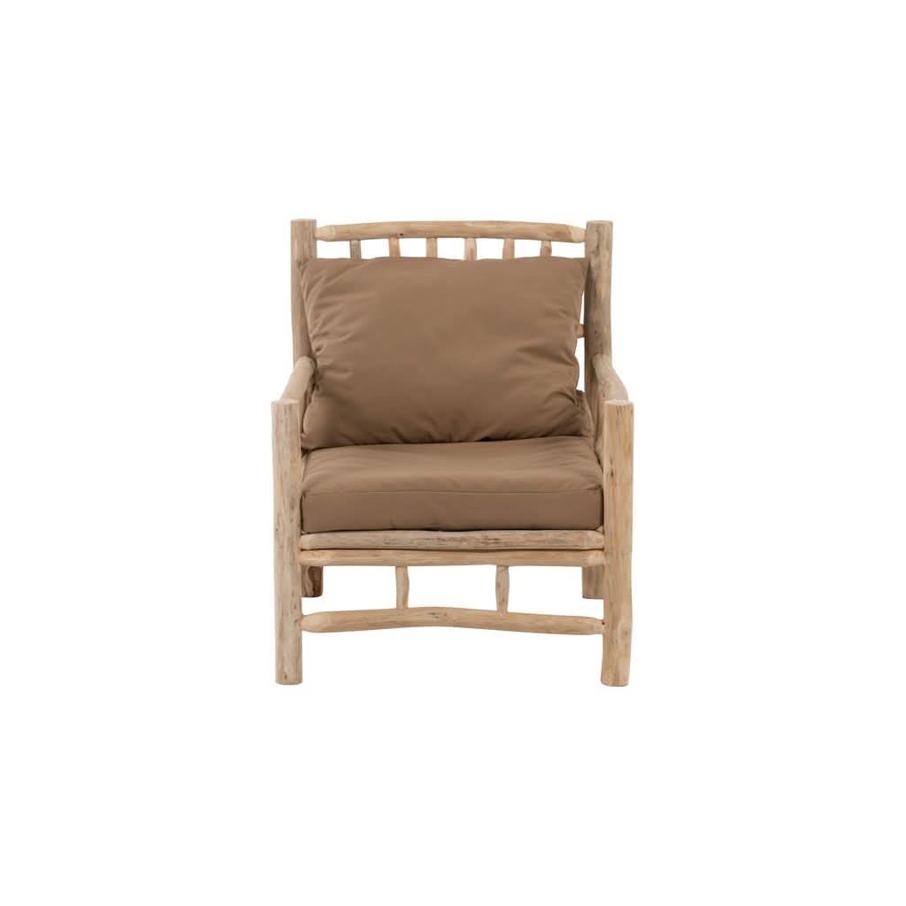 Fauteuil Teck Textile Naturel | Helo - Designix Fauteuil