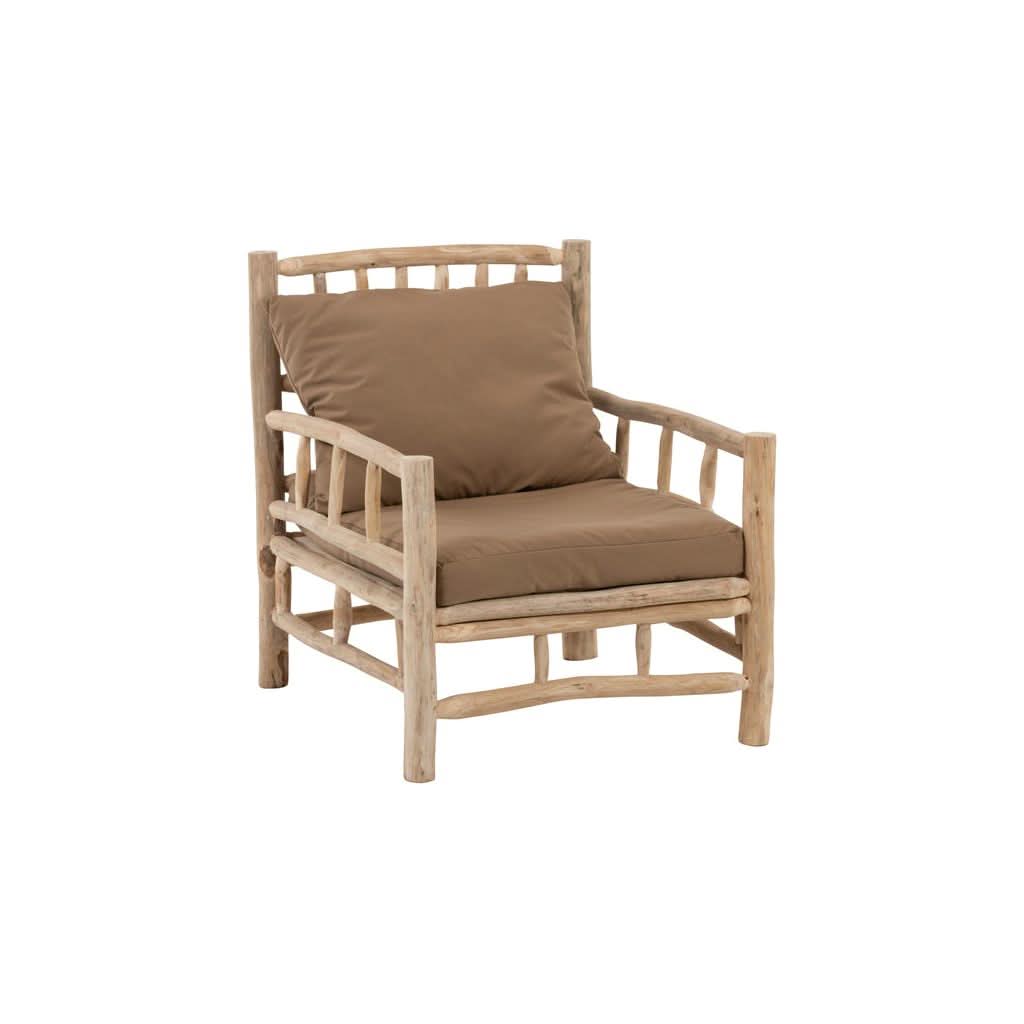 Fauteuil Teck Textile Naturel | Helo - Designix Fauteuil