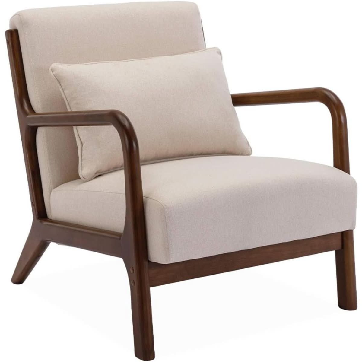 Fauteuil Tissu Beige Scandinave| Kaleido - Designix Fauteuil