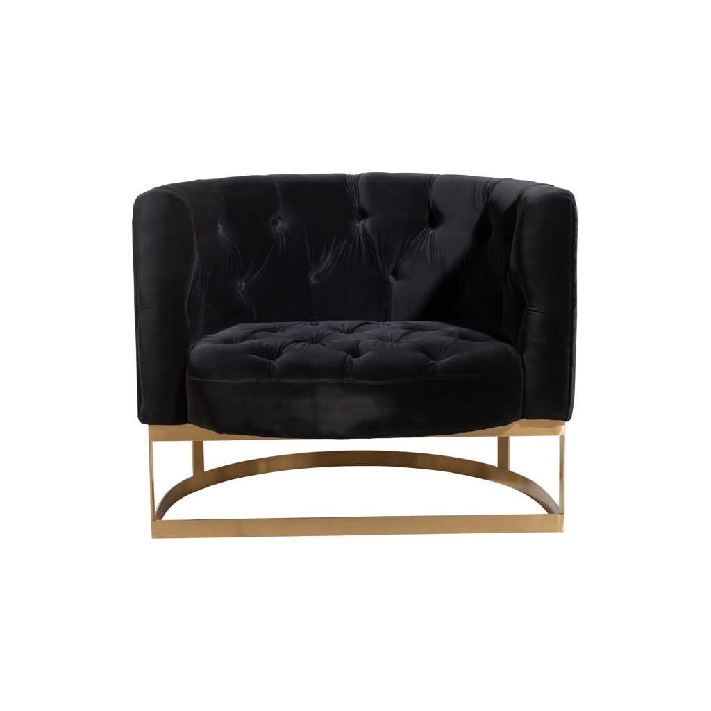 Fauteuil Velours Anthracite Or | Ovin - Designix Fauteuil