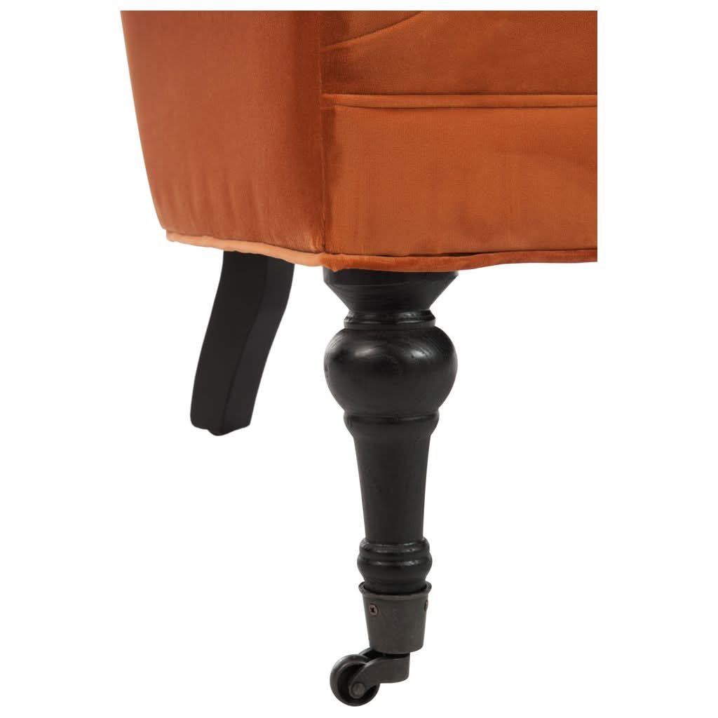 Fauteuil Velours Orange Noir | Xino - Designix Fauteuil