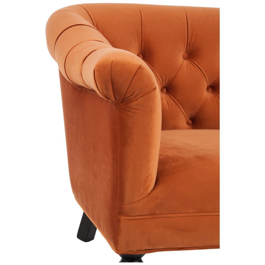 Fauteuil Velours Orange Noir | Xino - Designix Fauteuil