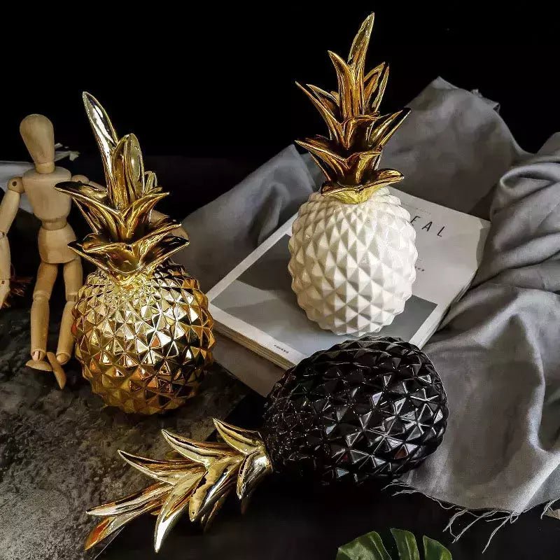 Figurine Ananas Céramique Luxe | Ivo - Designix Statuette Noir