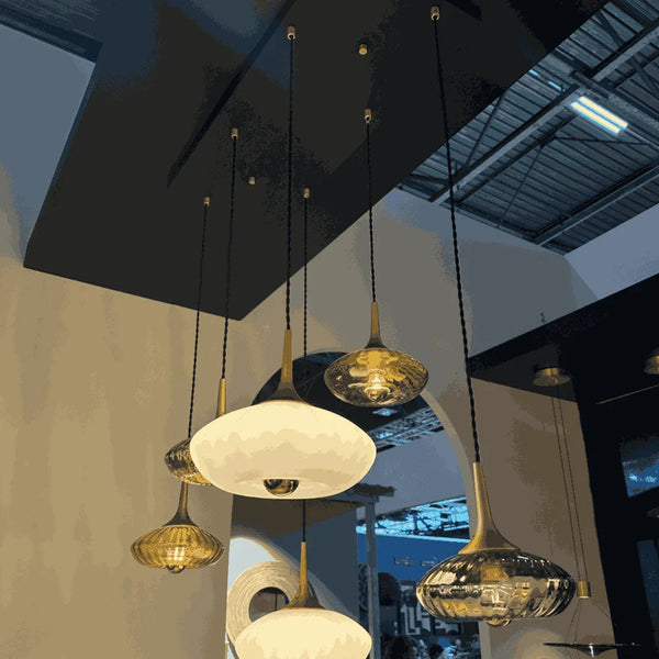 Rosace Grace 06 – Rosace 6 lumières en verre soufflé, style contemporain et élégant