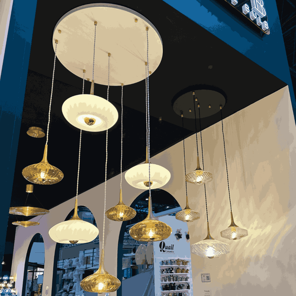 Rosace Grace 04 – Rosace design 4 verrines, finition élégante et verre soufflé