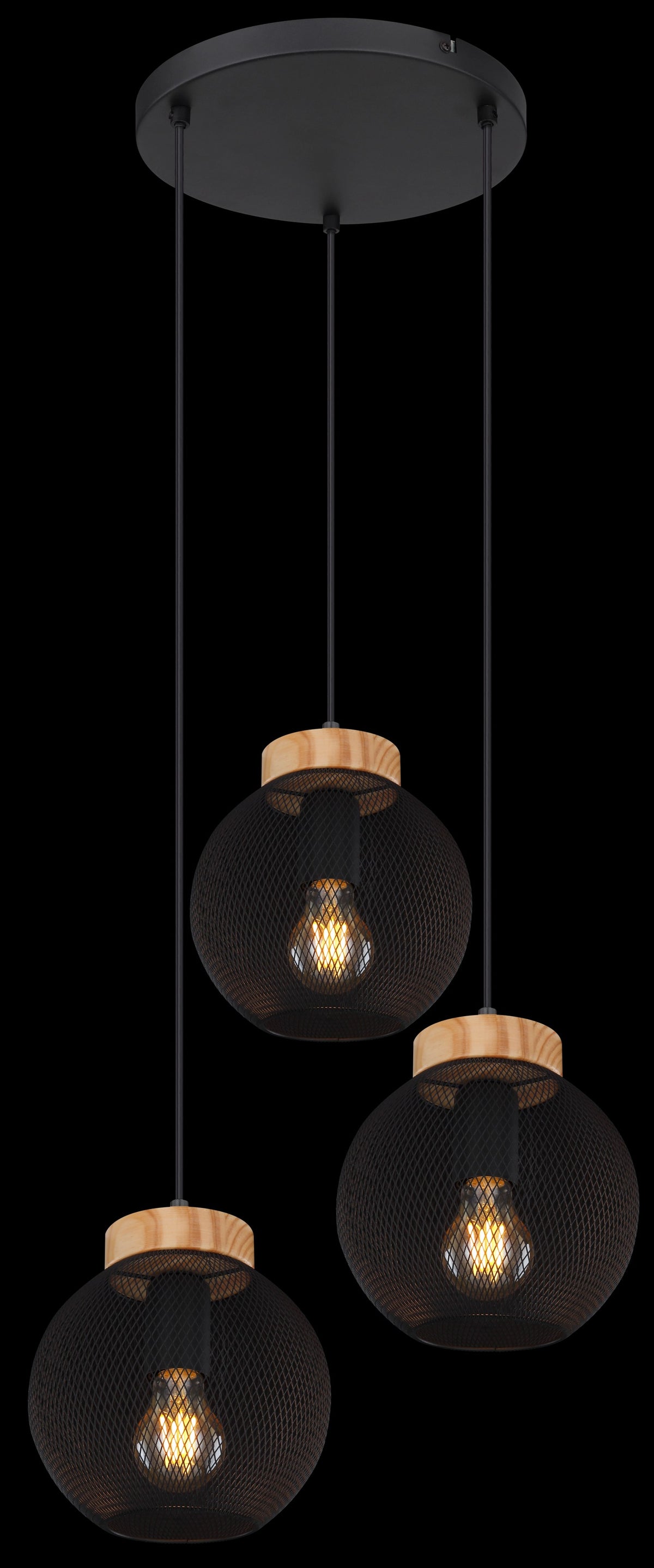 Suspension Pablo noire mat (15663-3H)