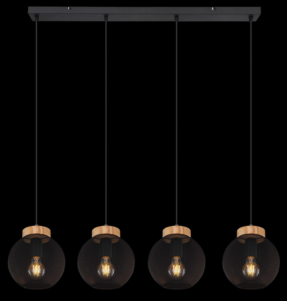 Suspension Pablo noire mat (15663-4H)