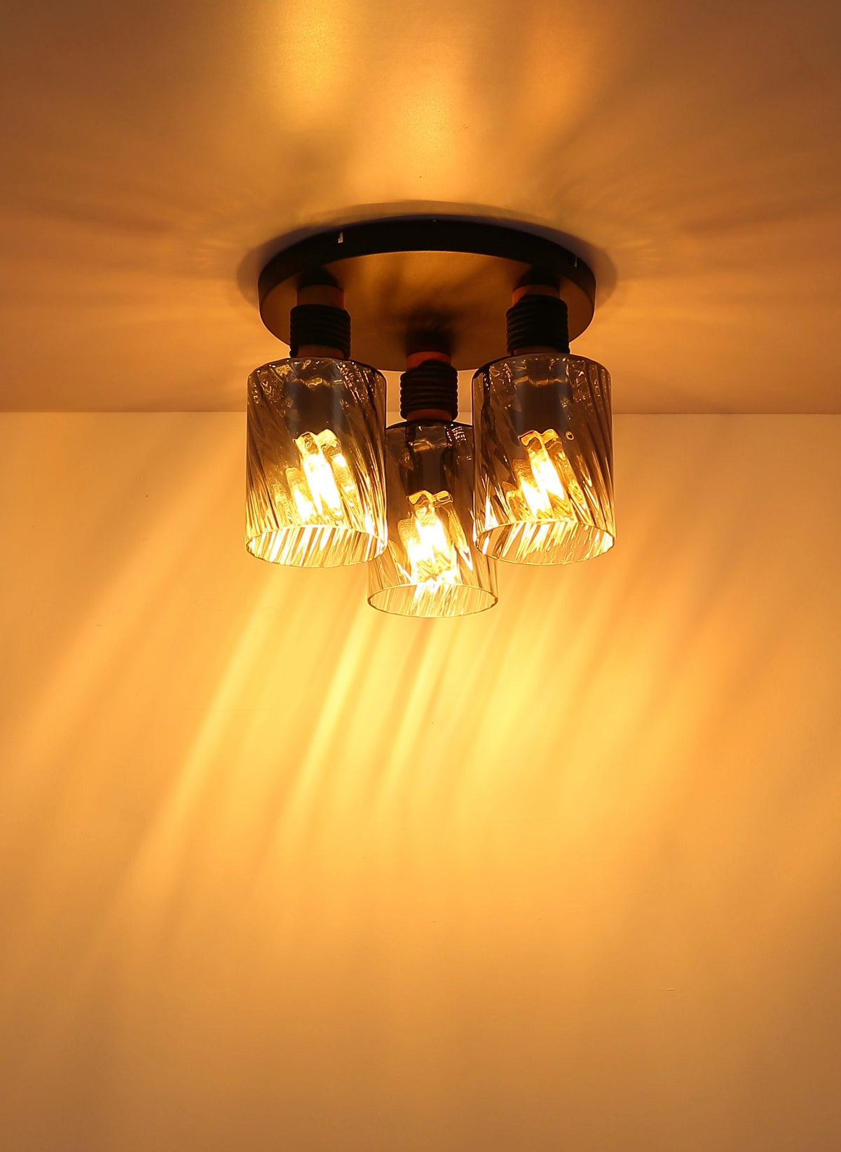 Plafonnier Matt 3 lumières noir mat