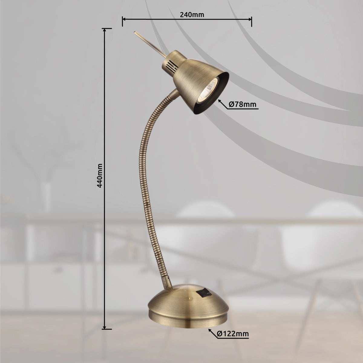 Lampe à poser Nuova laiton vieilli