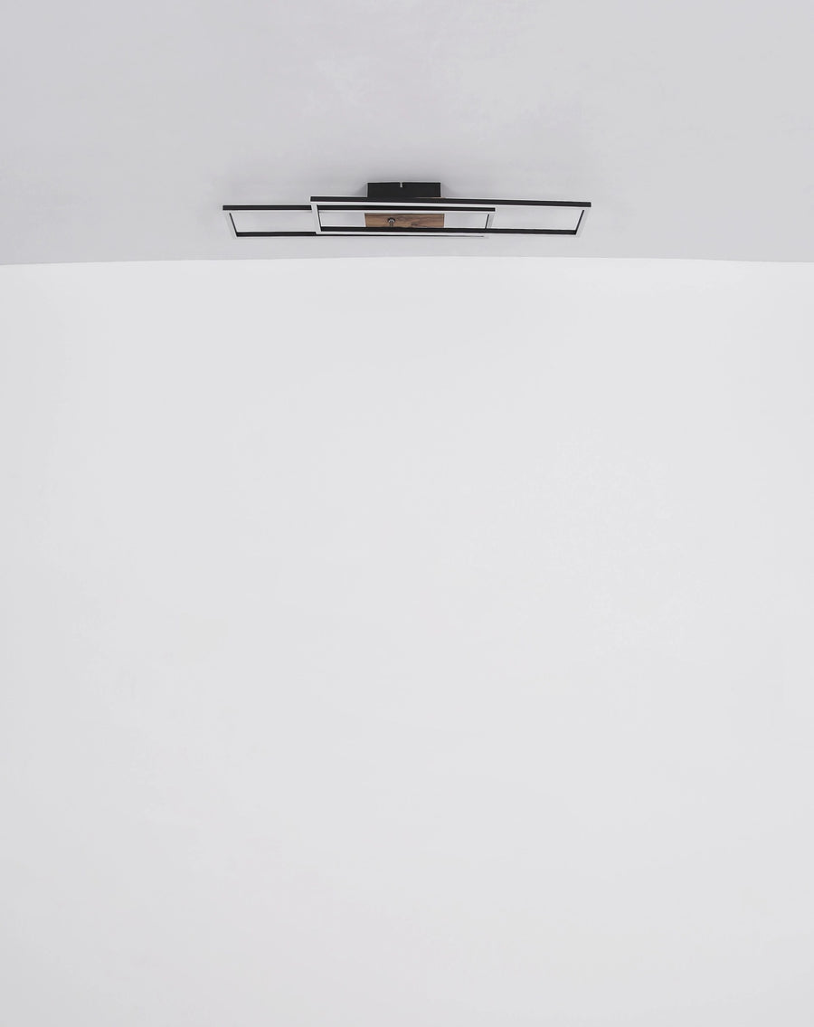 Plafonnier Dakari noir mat, L 60 cm