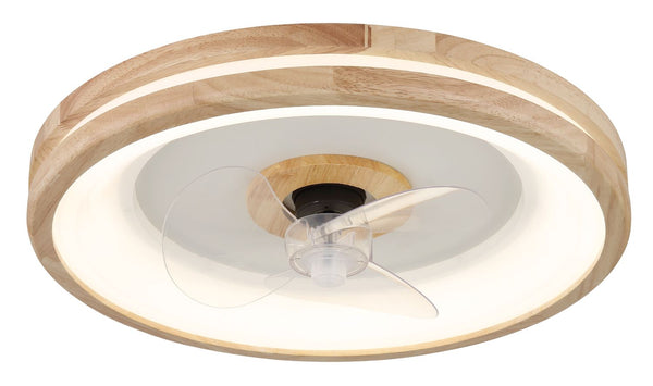 Ventilateur de plafond lumineux Gatian blanc mat