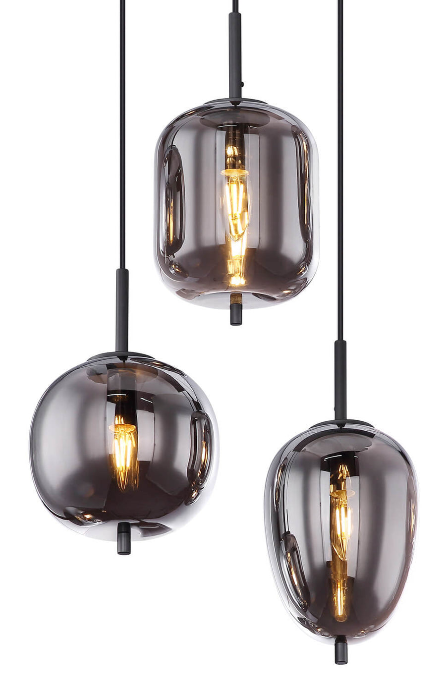 Suspension Blacky noire mat, H 120 cm