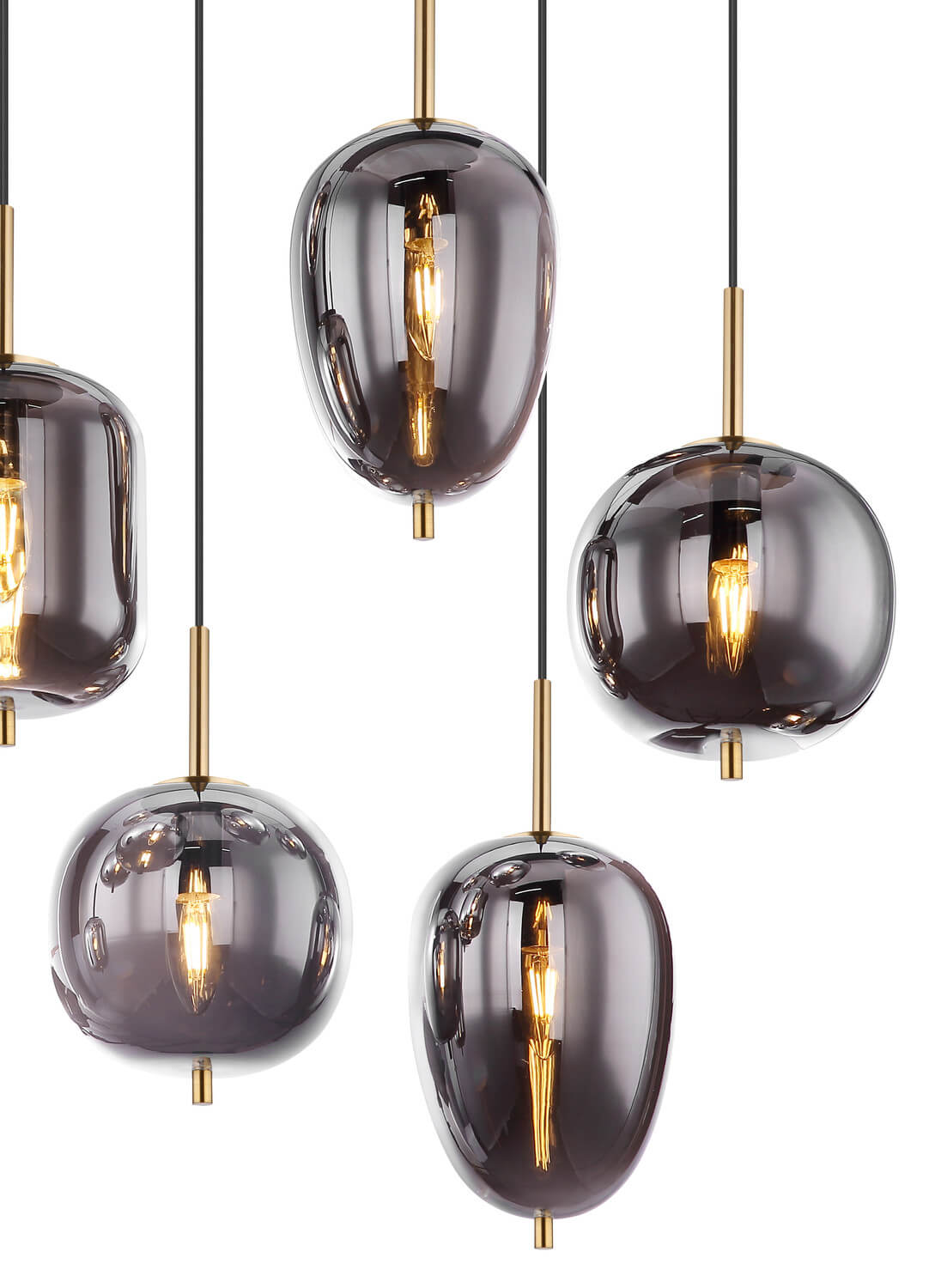 Gros plan sur les globes de tailles et de formes différentes